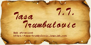 Tasa Trumbulović vizit kartica